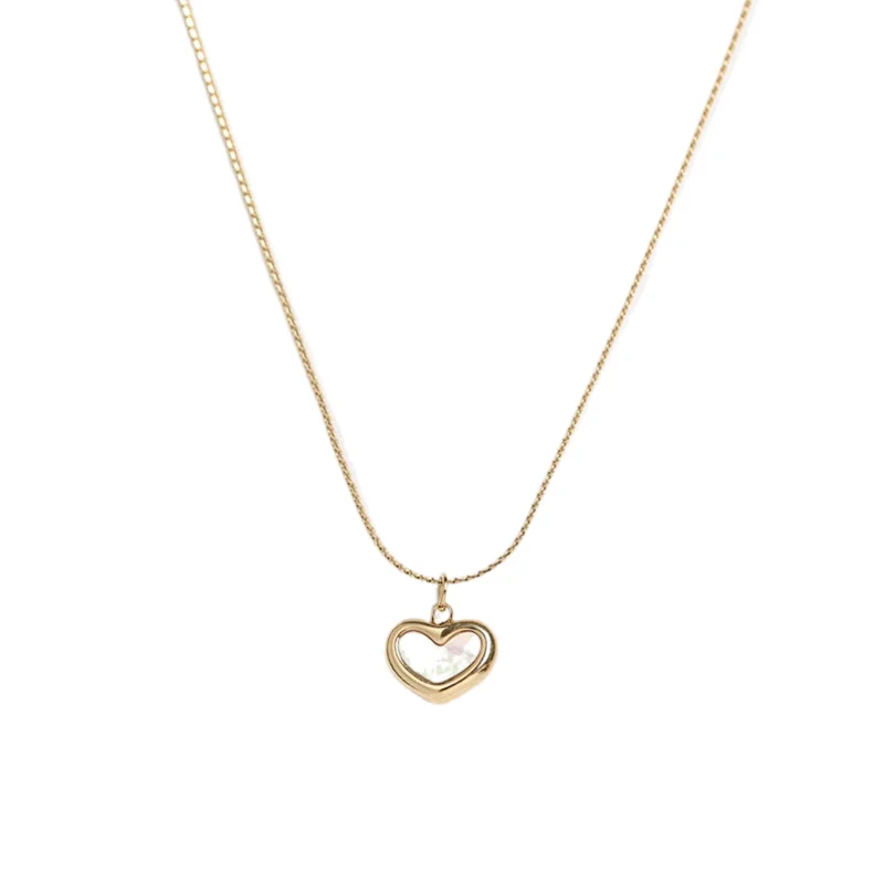 Cute Heart Necklace With Shell Customize