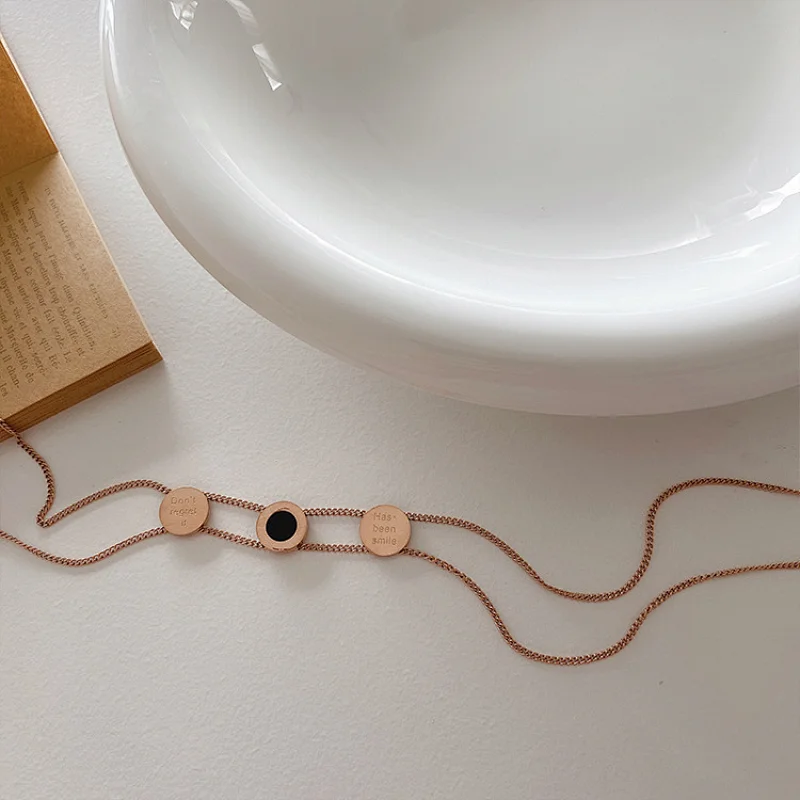 Double Layer Rose Gold Plated Choker Necklace Accessories