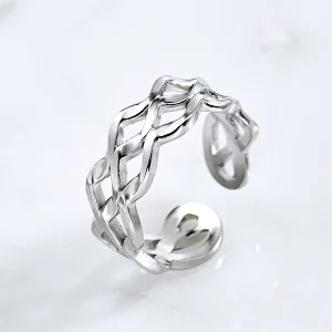 Classical Twisted Stainless Steel Rings For Women
