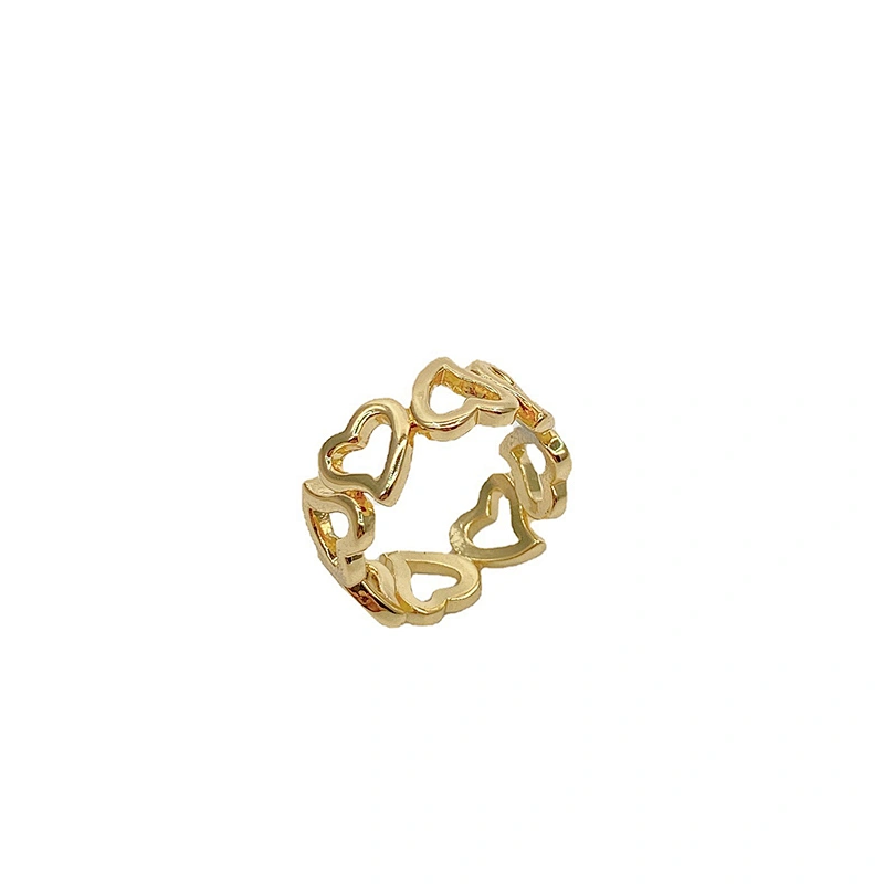 Basic Hollow Heart Ring Gold And Silver Color Manufacturer