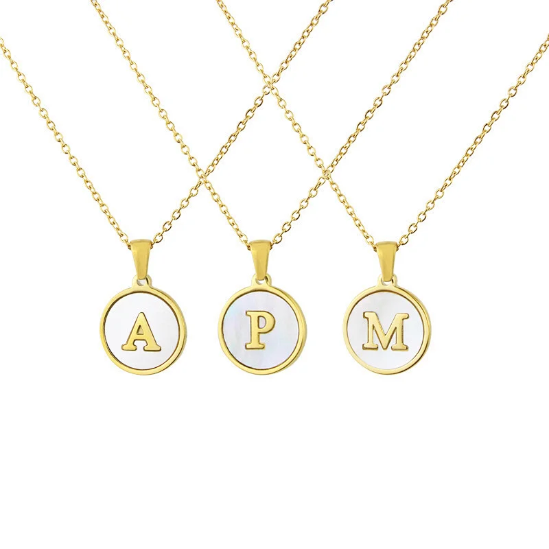 Letter And Natural Shell Necklace Customize