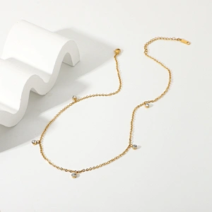 Simple Zircon Choker Necklace Steel Necklace wholesale