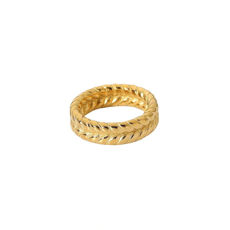 Fashion Simple 18K Gold Plated Stainless Steel Metal Ring