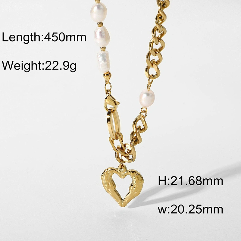 Trend Freshwater Pearls Necklace Heart Pendant Necklace