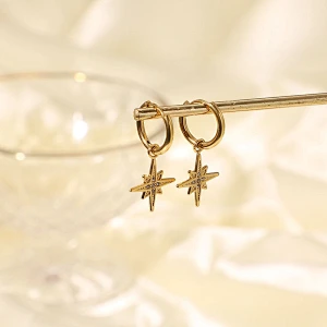 Creative Star Pendant Earrings Zircon Pendant Earrings Women