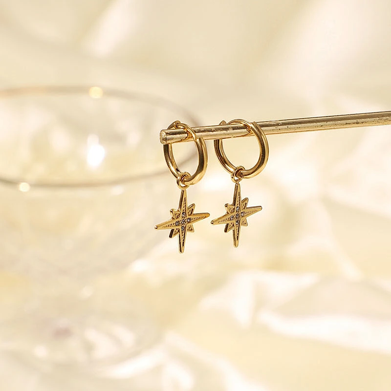 Creative Star Pendant Earrings Zircon Pendant Earrings Women