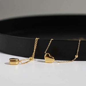 18K Gold Plated Delicate Heart Necklace Custom
