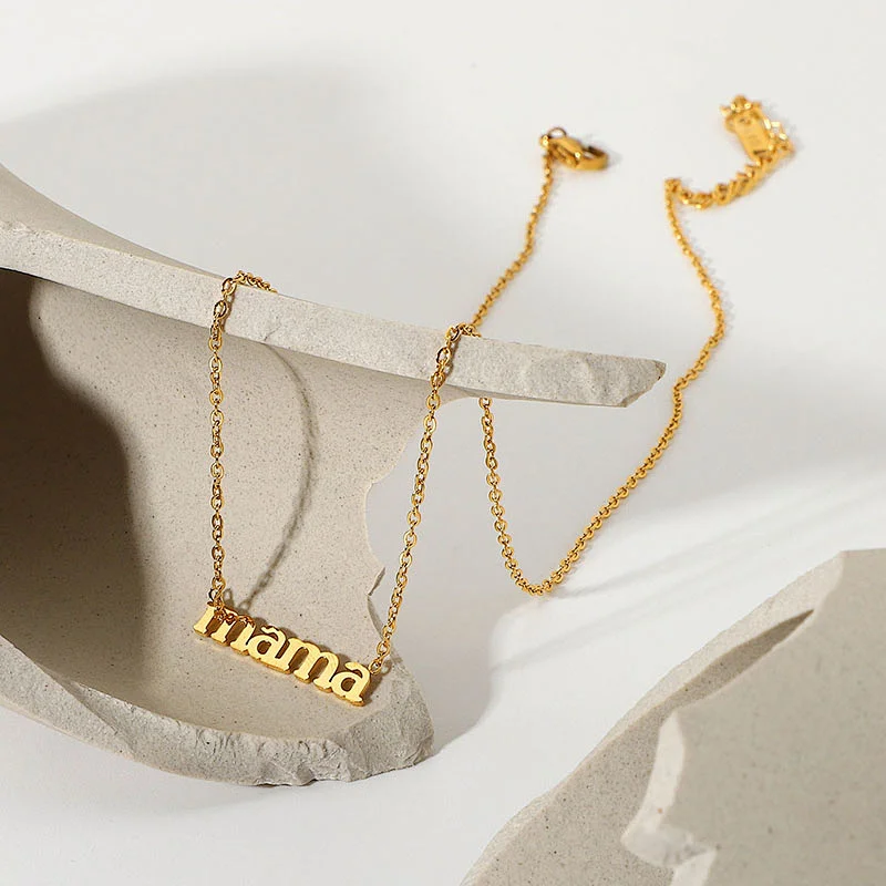 Hot Sale Titanium Steel Letter Pendant Necklace Women