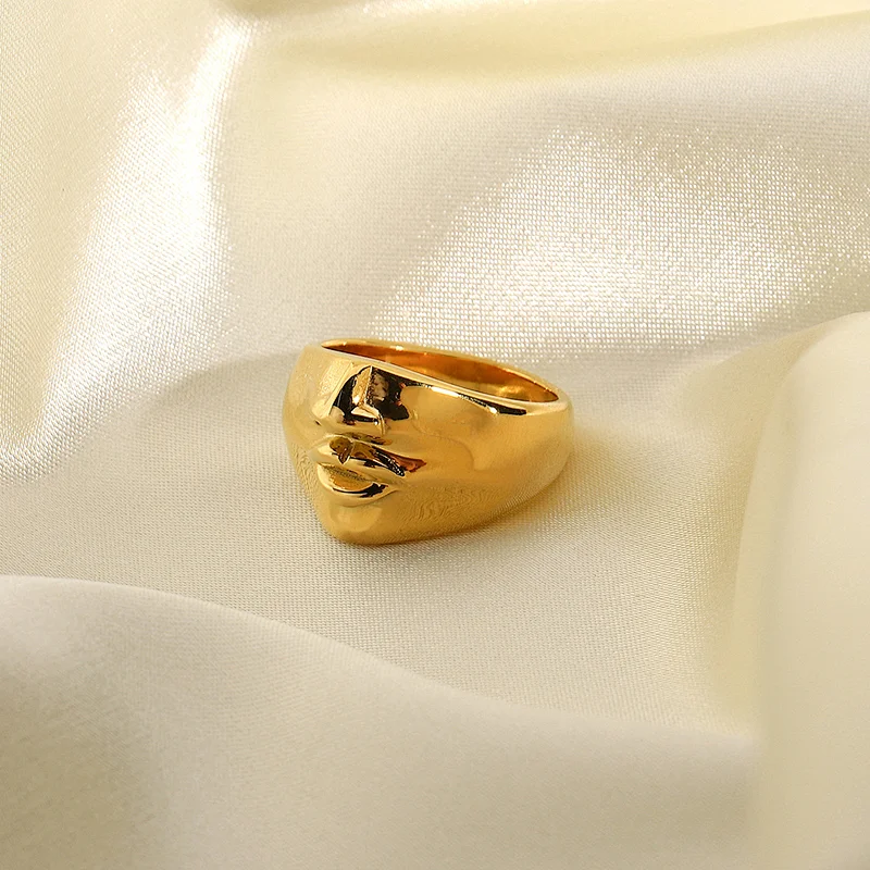 Fashion Stainless Steel Ring 18K Gold Plated Couple Rings