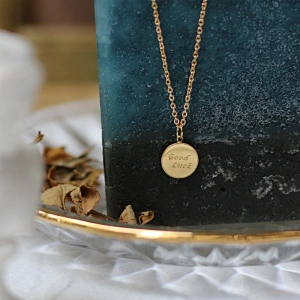 Letter Good Luck Charm Chain Necklace For Women