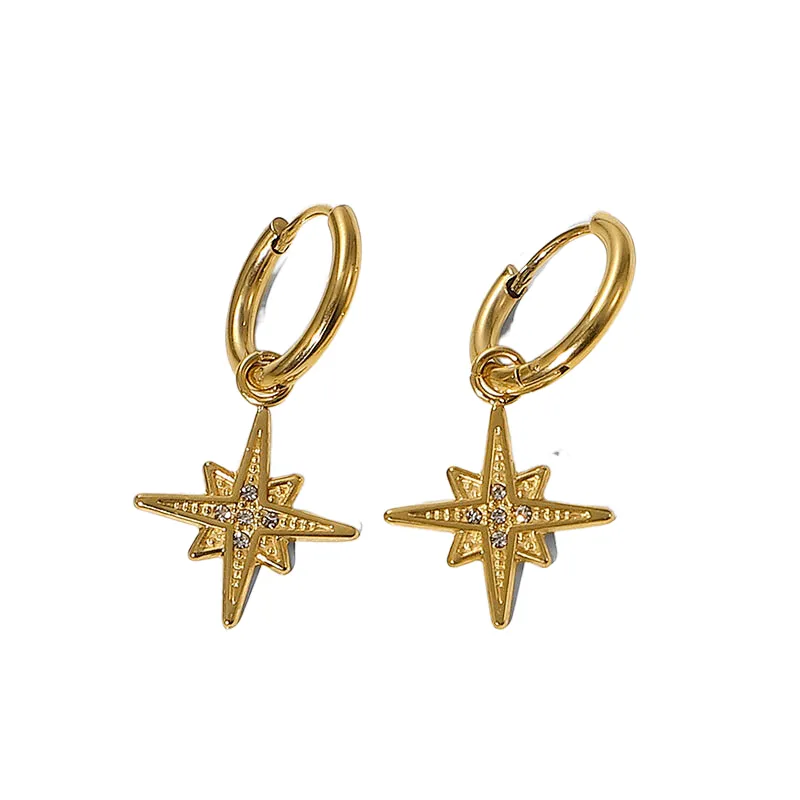Creative Star Pendant Earrings Zircon Pendant Earrings Women