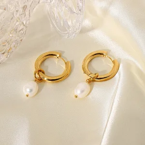 Freshwater Pearls Drop Earrings Gold Plated Earrings for Girl