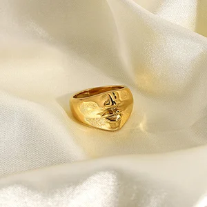 Fashion Stainless Steel Ring 18K Gold Plated Couple Rings