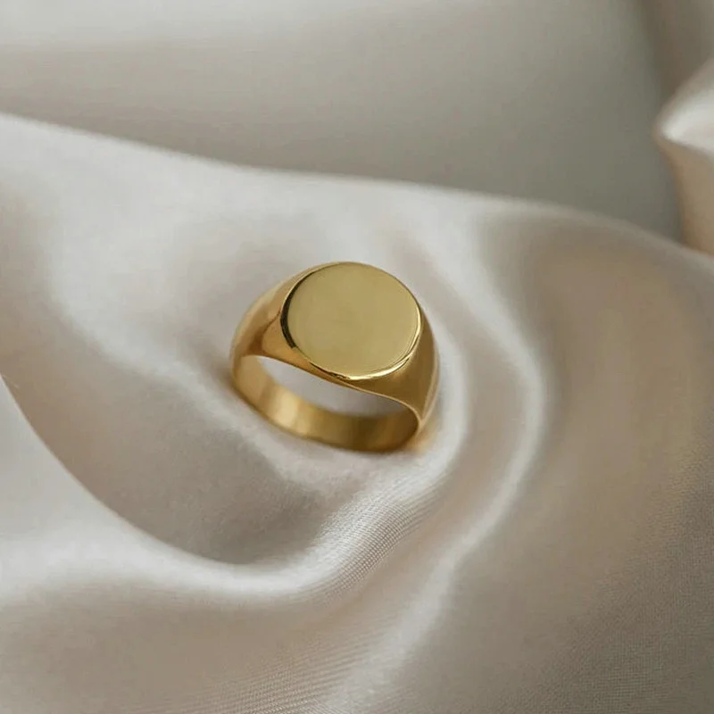Women Glossy Handmade Stainless Steel Jewelry Ring