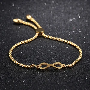 Stainless Steel Rose Gold Adjustable Infinity 8 Bracelet
