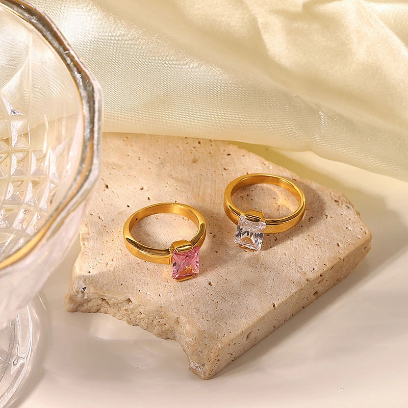 Charm Small Jewelry Colored Zircon Ring For Women