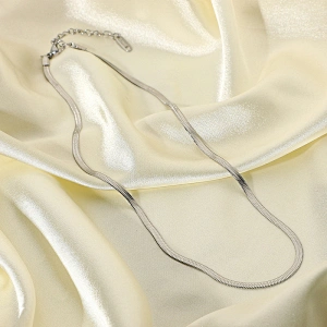 Simple Necklace Silver Single Layer Choker Stainless Steel Necklace