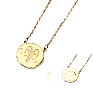 Trend Stainless Steel Zodiac Sign Charm Series Necklace