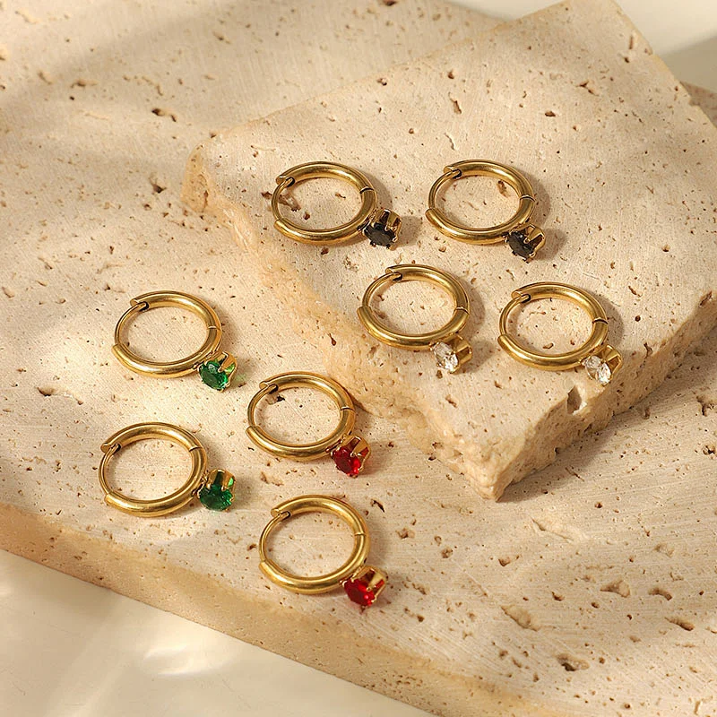 Simple Earrings Jewelry Zircon Pendant Earrings Women