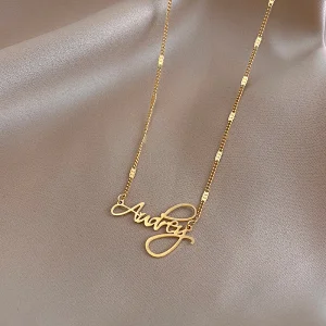 Simple Charm Alphabet Pendant Necklace Custom