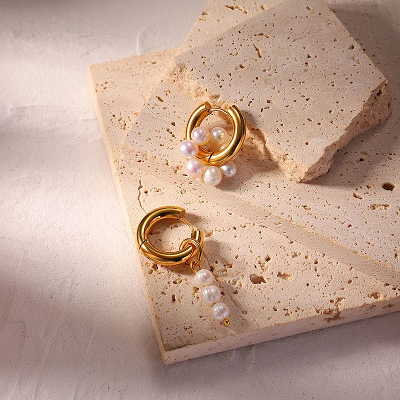 Asymmetric Earrings Freshwater Pearl Drop Earrings Jewelry