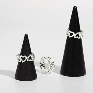 Basic Hollow Heart Ring Gold And Silver Color Manufacturer