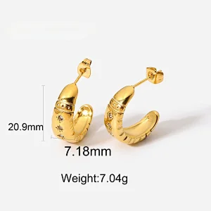 Women Eight Awn Star Crystal Steel Post Earrings Customize