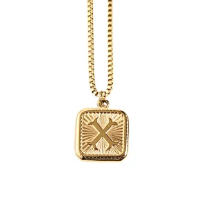 Gold Stainless Steel 26 Letter Charm Necklace Series