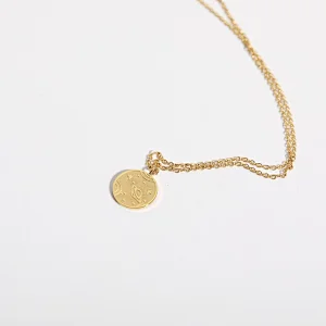 Simple Stainless Steel Tiny Chain Universe Charm Necklace