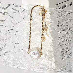 Fashion Simple Freshwater Pearl Bracelet Steel Bracelet