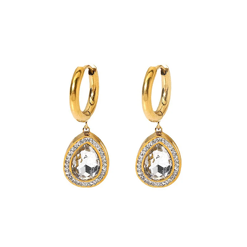 Fashion Metal Jewelry Zircon Hoop Earrings Charm Women
