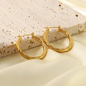 Fashion Gold C Shape Metal Earrings Wholesale