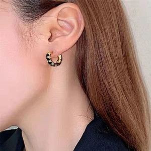 Women Round Crystal Steel Post Earrings Customize