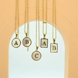 Letter And Natural Shell Necklace Customize
