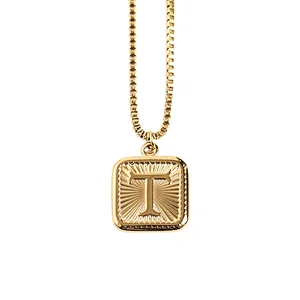 Gold Stainless Steel 26 Letter Charm Necklace Series