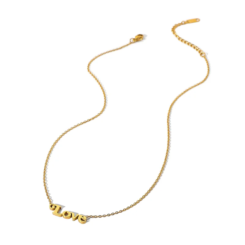 Simple Love Letter Drop Women Choker Necklace Custom