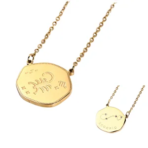 Trend Stainless Steel Zodiac Sign Charm Series Necklace