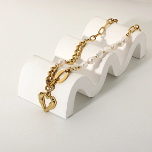Trend Freshwater Pearls Necklace Heart Pendant Necklace