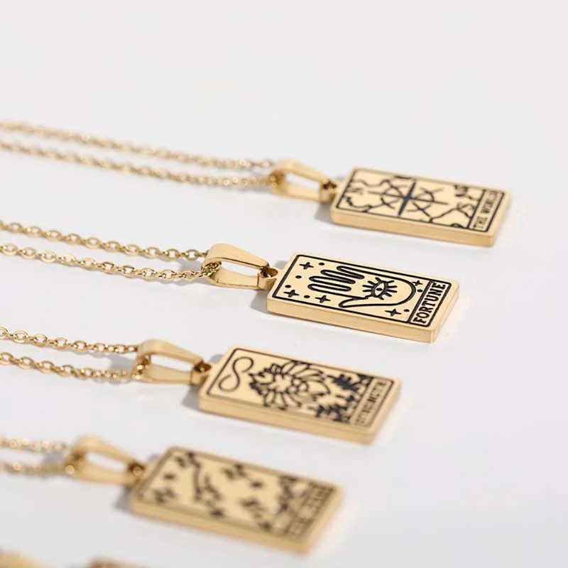 Engrave Tarot Pendant Necklace Custom