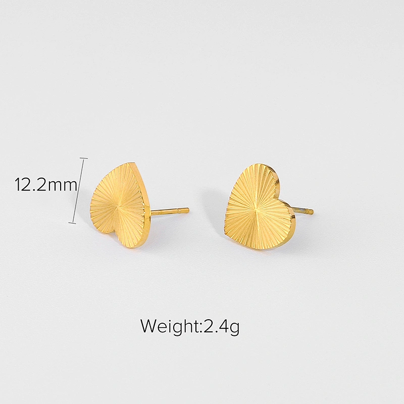 18K Gold Plated Titanium Steel Butterfly Heart Stud Earrings