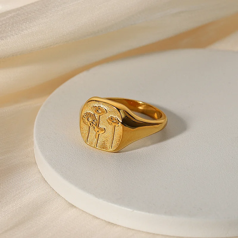 Cheap Stainless Steel Engraved Ring Gold Ring Set Wholesale