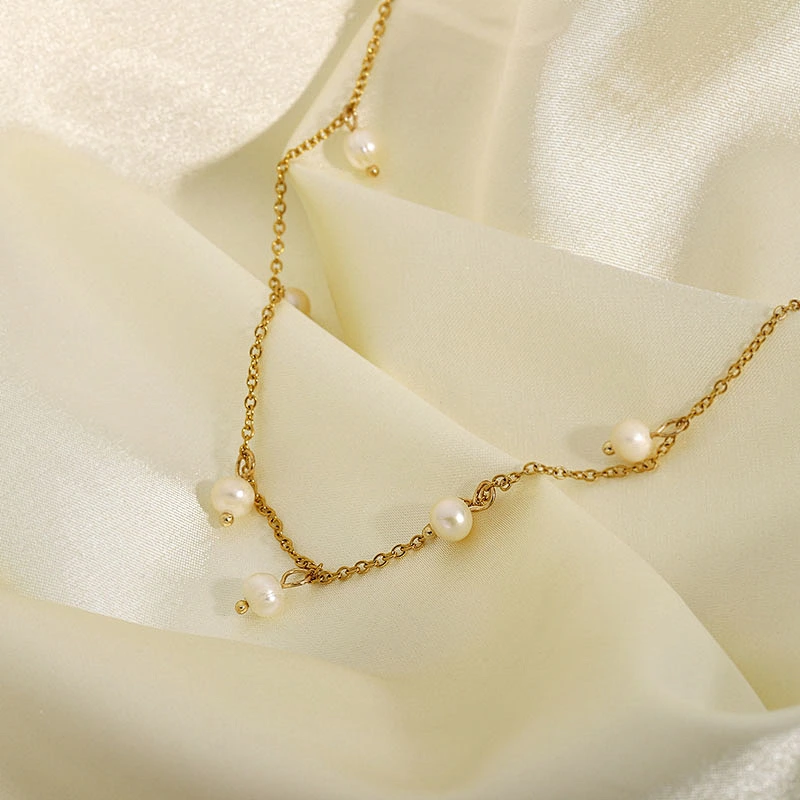 Gold Plated Freshwater Pearl Necklace Customize