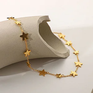 Basic 18K Gold Plated Pentagram Handmade Necklace Wholesale