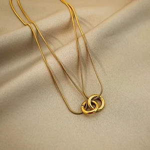 Pvd Plated Double Link Snake Chain Necklace Customized