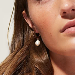 Retro Freshwater Pearls Earrings C Shape Earrings Women
