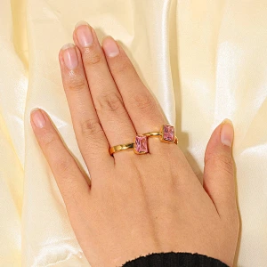 Charm Small Jewelry Colored Zircon Ring For Women