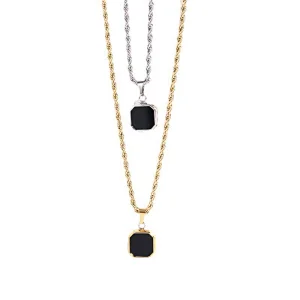 18K Gold Plated Steel Cat Eye Stone Twist Chain Necklace