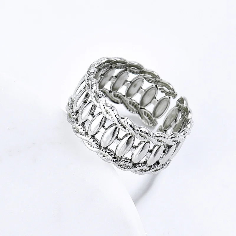 Hip Hop Style Stainless Steel Opening Rings For Women