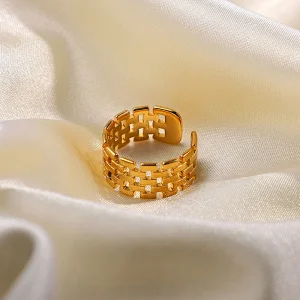 Fashion Open Ring Stainless Steel Hollow Ring Women