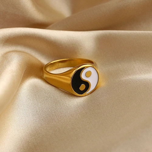 Stainless Steel Ring 18K Gold Metal Titanium Steel Heart Ring